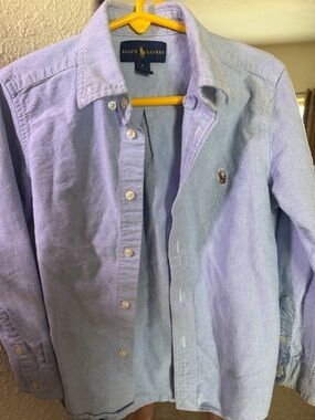 Ralph Lauren Light Blue Oxford Button-Down Shirt with Pony Logo